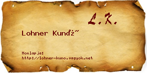 Lohner Kunó névjegykártya